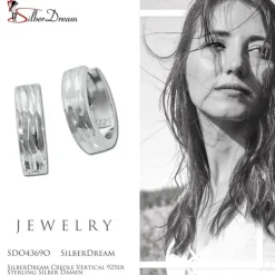 SilberDream Creole Vertical 925er Sterling Silber Damen SDO4369O
