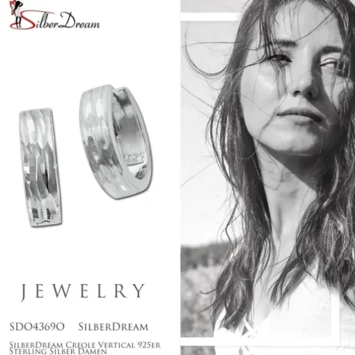 SilberDream Creole Vertical 925er Sterling Silber Damen SDO4369O