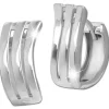 SilberDream Creole Welle 925 Sterling Silber Damen Ohrringe SDO4455J