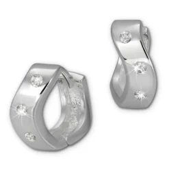 SilberDream Creole Welle Zirkonia weiß 925er Silber Damen SDO395W