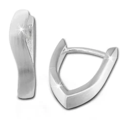 SilberDream Creole Welle matt 925 Sterling Silber Ohrring SDO352M