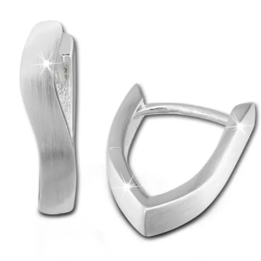 SilberDream Creole Welle matt 925 Sterling Silber Ohrring SDO352M