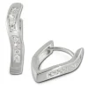 SilberDream Creole Welle Zirkonia 925 Sterling Silber Damen Ohrring SDO377W