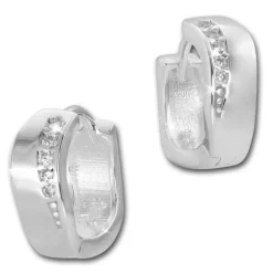 SilberDream Creole Welle Zirkonia weiß 925 Sterling Silber Damen SDO4269W