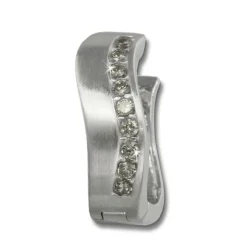 SilberDream Creole Welle Zirkonia 15mm 925 Silber Damen Ohrring SDO339W