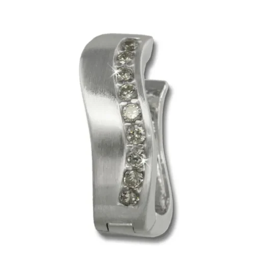 SilberDream Creole Welle Zirkonia 15mm 925 Silber Damen Ohrring SDO339W