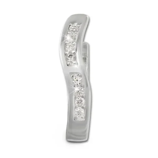 SilberDream Creole Welle Zirkonia 925 Sterling Silber Damen Ohrring SDO377W