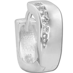 SilberDream Creole Welle Zirkonia weiß 925 Sterling Silber Damen SDO4269W