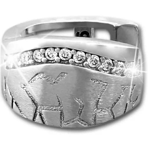 SilberDream Creole Welle Zirkonia weiß 925 Sterling Silber Damen SDO4308W
