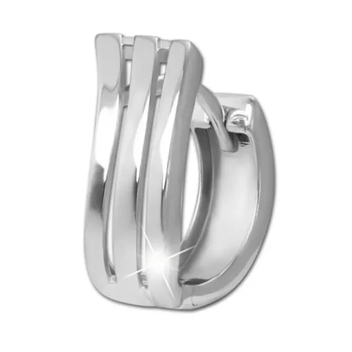 SilberDream Creole Welle 925 Sterling Silber Damen Ohrringe SDO4455J