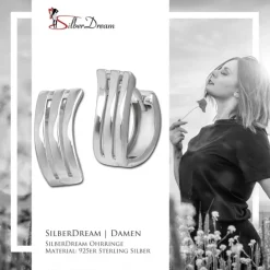 SilberDream Creole Welle 925 Sterling Silber Damen Ohrringe SDO4455J