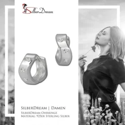 SilberDream Creole Welle Zirkonia weiß 925er Silber Damen SDO395W