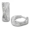 SilberDream Creole X-Form Zirkonia weiß 925 Sterling Silber Ohrring SDO380W