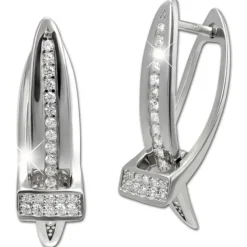 SilberDream Creole X-Form Zirkonia 925 Sterling Silber Damen Ohrringe SDO4450W