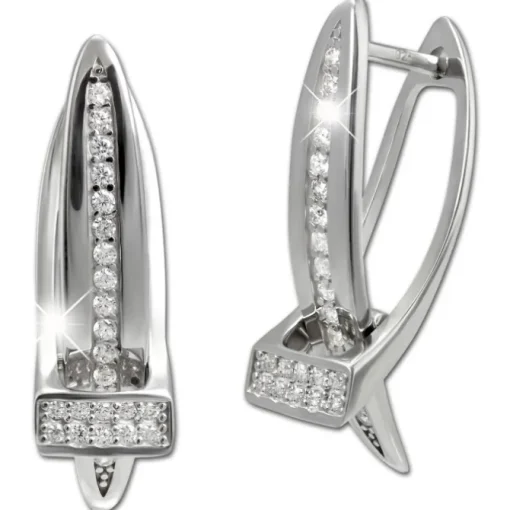 SilberDream Creole X-Form Zirkonia 925 Sterling Silber Damen Ohrringe SDO4450W