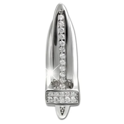 SilberDream Creole X-Form Zirkonia 925 Sterling Silber Damen Ohrringe SDO4450W