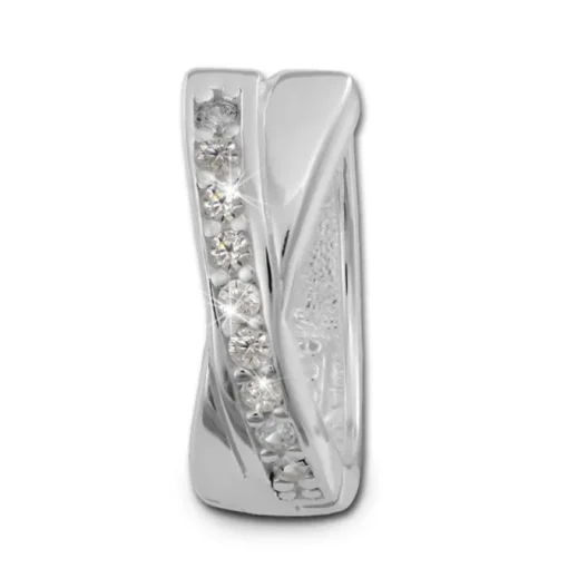 SilberDream Creole X-Form Zirkonia weiß 925 Sterling Silber Ohrring SDO380W