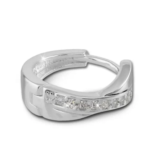 SilberDream Creole X-Form Zirkonia weiß 925 Sterling Silber Ohrring SDO380W