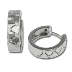 SilberDream Creole Zickzack Zirkonia 925 Silber Damen Ohrring SDO340W