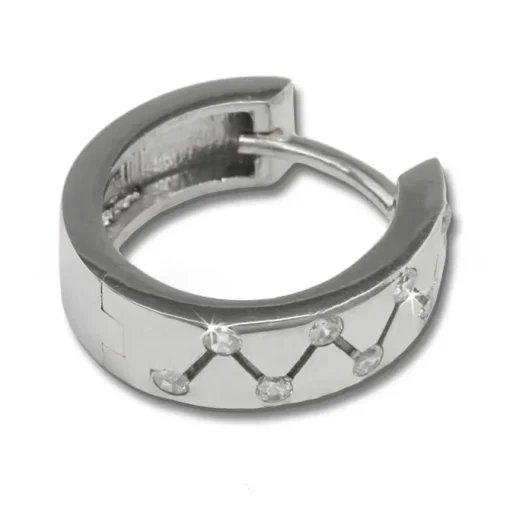 SilberDream Creole Zickzack Zirkonia 925 Silber Damen Ohrring SDO340W
