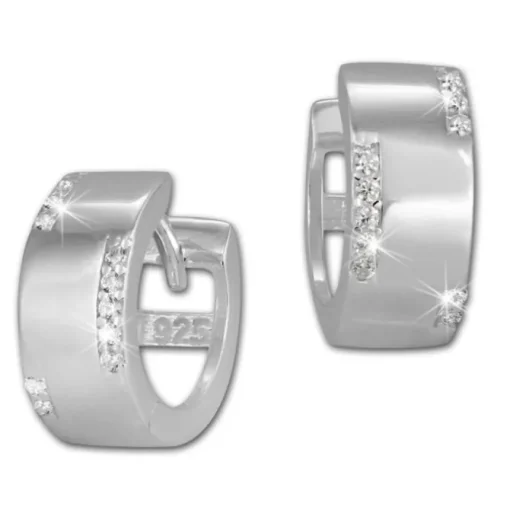 SilberDream Creole Zirkonia weiß 925 Sterling Silber Damen Ohrring SDO385W