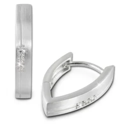 SilberDream Creole Zirkonia weiß 925 Sterling Silber Damen Ohrring SDO378W