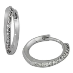 SilberDream Creole Zirkonia weiß 925 Sterling Silber Ohrring SDO350W