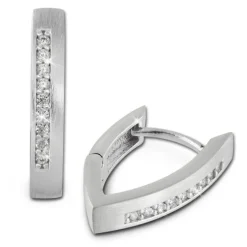 SilberDream Creole Zirkonia weiß 925 Sterling Silber Damen Ohrring SDO379W