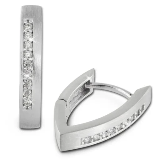 SilberDream Creole Zirkonia weiß 925 Sterling Silber Damen Ohrring SDO379W