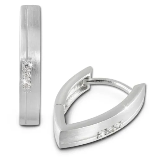 SilberDream Creole Zirkonia weiß 925 Sterling Silber Damen Ohrring SDO378W