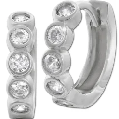 SilberDream Creole Zirkonia weiß 925 Sterling Silber Damen SDO4362W
