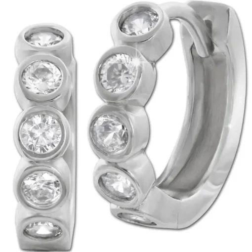 SilberDream Creole Zirkonia weiß 925 Sterling Silber Damen SDO4362W
