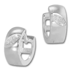 SilberDream Creole Zirkonia-Blatt weiß 925 Sterling Silber Damen SDO4268W