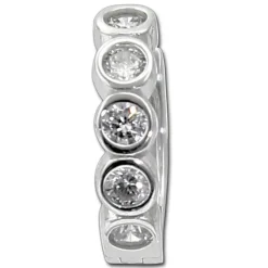 SilberDream Creole Zirkonia weiß 925 Sterling Silber Damen SDO4362W