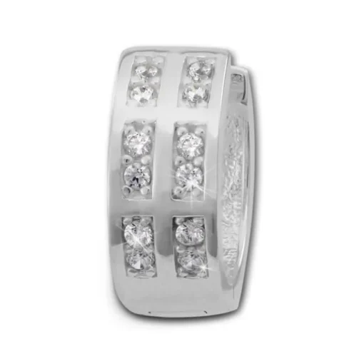 SilberDream Creole Zirkonia weiß 925 Sterling Silber Damen Ohrring SDO381W