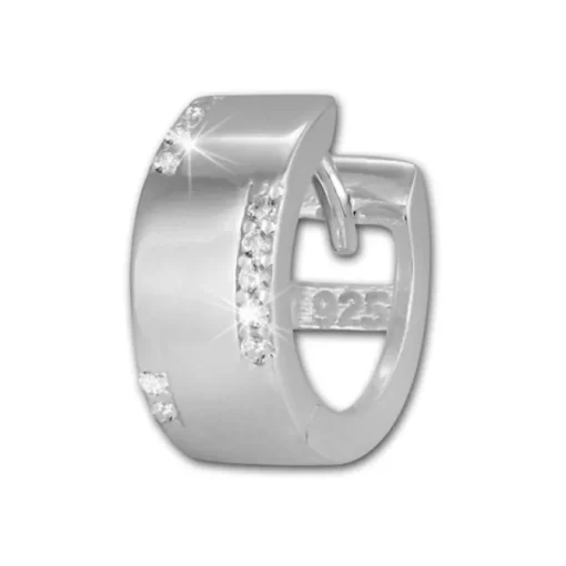 SilberDream Creole Zirkonia weiß 925 Sterling Silber Damen Ohrring SDO385W