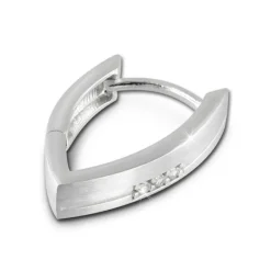 SilberDream Creole Zirkonia weiß 925 Sterling Silber Damen Ohrring SDO378W