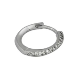 SilberDream Creole Zirkonia weiß 925 Sterling Silber Ohrring SDO350W