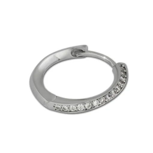 SilberDream Creole Zirkonia weiß 925 Sterling Silber Ohrring SDO350W