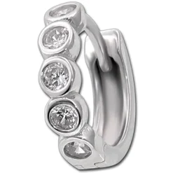 SilberDream Creole Zirkonia weiß 925 Sterling Silber Damen SDO4362W