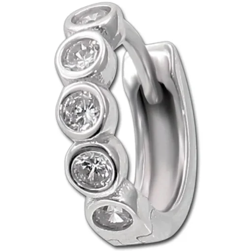 SilberDream Creole Zirkonia weiß 925 Sterling Silber Damen SDO4362W