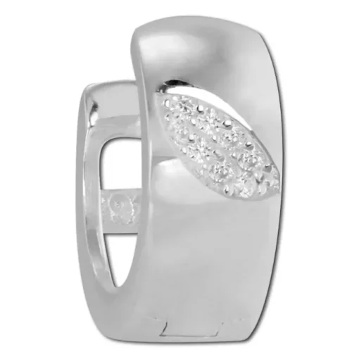 SilberDream Creole Zirkonia-Blatt weiß 925 Sterling Silber Damen SDO4268W