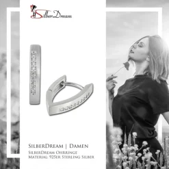 SilberDream Creole Zirkonia weiß 925 Sterling Silber Damen Ohrring SDO379W