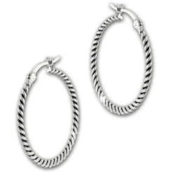 SilberDream Creole Zopfmuster 925 Sterling Silber Damen Ohrring SDO67292