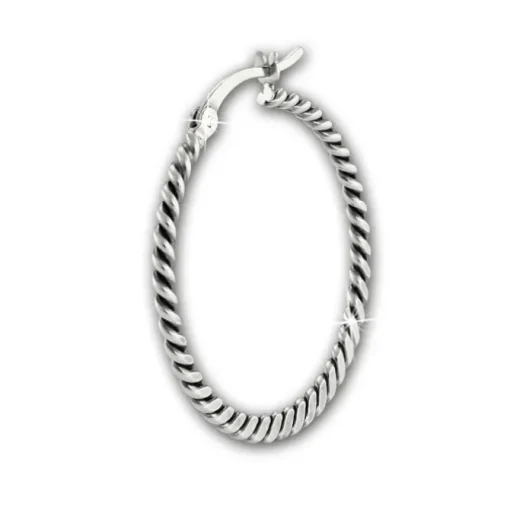 SilberDream Creole Zopfmuster 925 Sterling Silber Damen Ohrring SDO67292