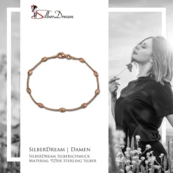 SilberDream Damen Armband Ankerkette 19,5cm Silber rosevergoldet Trend SDA2389E