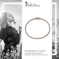 SilberDream Damen Armband Kugel 19cm rosevergoldet 925 Sterling Silber SDA2549E