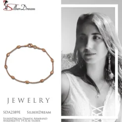 SilberDream Damen Armband Ankerkette 19,5cm Silber rosevergoldet Trend SDA2389E