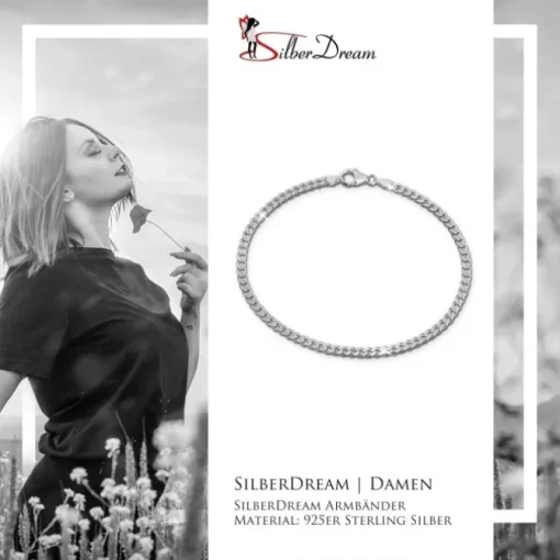 SilberDream Damen Herren Armband Panzerkette 19cm Silber Trendschmuck SDA2289J