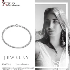 SilberDream Damen Herren Armband Panzerkette 19cm Silber Trendschmuck SDA2289J